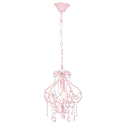 Ceiling Lamp With Beads Pink Round E14 Lamps