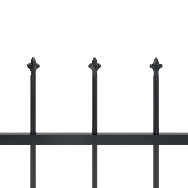Garden Fence With Spear Top Steel 1.7X1.5 M Black Fence Panels