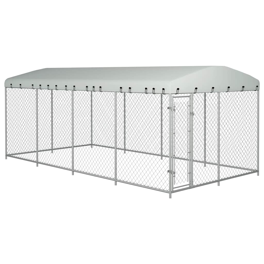 Vidaxl Outdoor Dog Kennel With Roof 7.6X3.8X2.3 M Dog Kennels