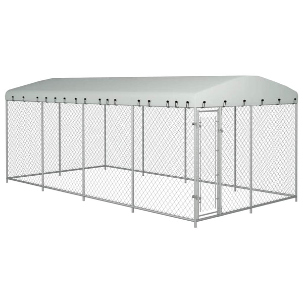 Vidaxl Outdoor Dog Kennel With Roof 7.6X3.8X2.3 M Dog Kennels