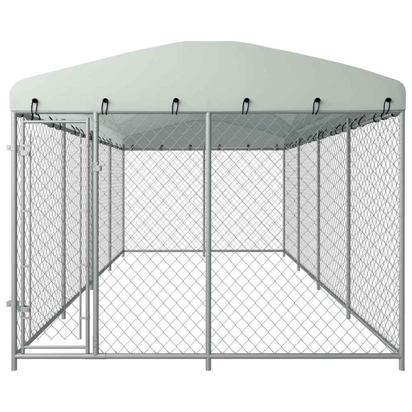 Vidaxl Outdoor Dog Kennel With Roof 7.6X3.8X2.3 M Dog Kennels