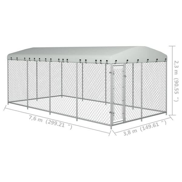 Outdoor Dog Kennel With Roof 8X4x2.3 M