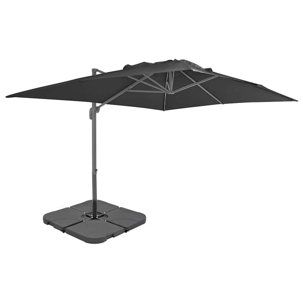Vidaxl Garden Parasol With Portable Base Anthracite Shade Sails