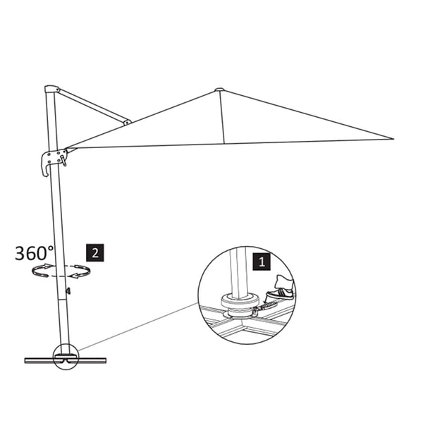 Vidaxl Garden Parasol With Portable Base Anthracite Shade Sails