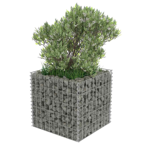 Vidaxl Gabion Raised Bed Galvanised Steel 50X50x50 Cm Raised Garden Beds