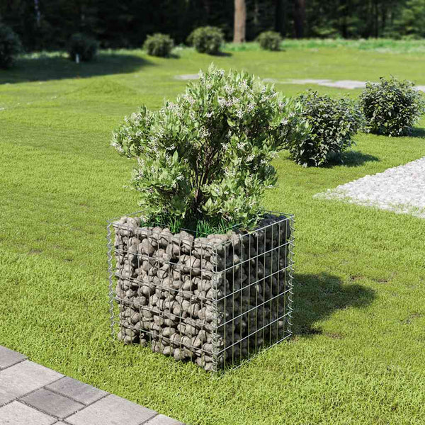 Vidaxl Gabion Raised Bed Galvanised Steel 50X50x50 Cm Raised Garden Beds