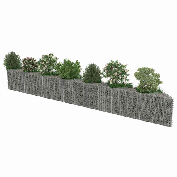 Vidaxl Gabion Wall Galvanised Steel 450X30x50 Cm Gabion Baskets