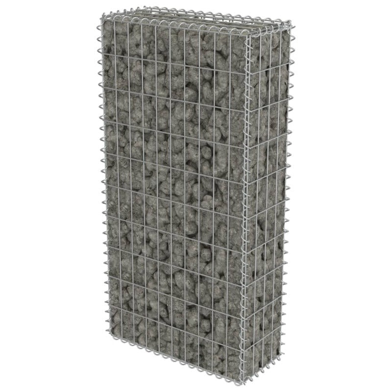 Vidaxl Gabion Wall With Covers Galvanised Steel 50X20x100 Cm Fence Panels