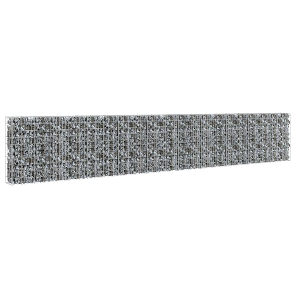Vidaxl Gabion Wall With Covers Galvanised Steel 600X30x100 Cm Fence Panels
