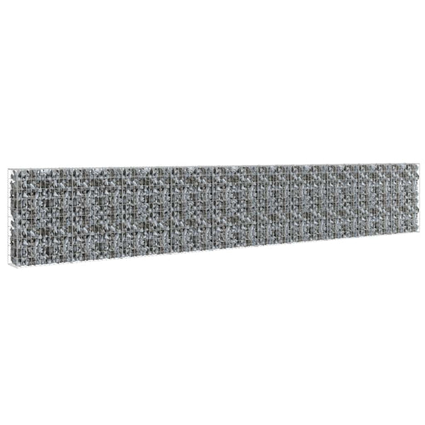 Vidaxl Gabion Wall With Covers Galvanised Steel 600X30x100 Cm Fence Panels