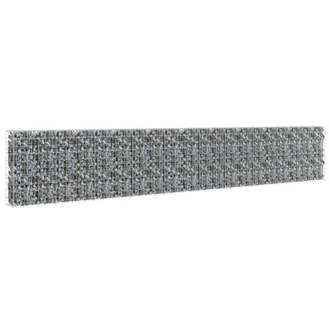 Vidaxl Gabion Wall With Covers Galvanised Steel 600X30x100 Cm Fence Panels