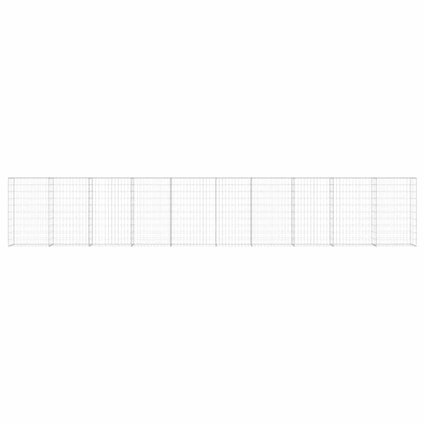 Vidaxl Gabion Wall With Covers Galvanised Steel 600X30x100 Cm Fence Panels