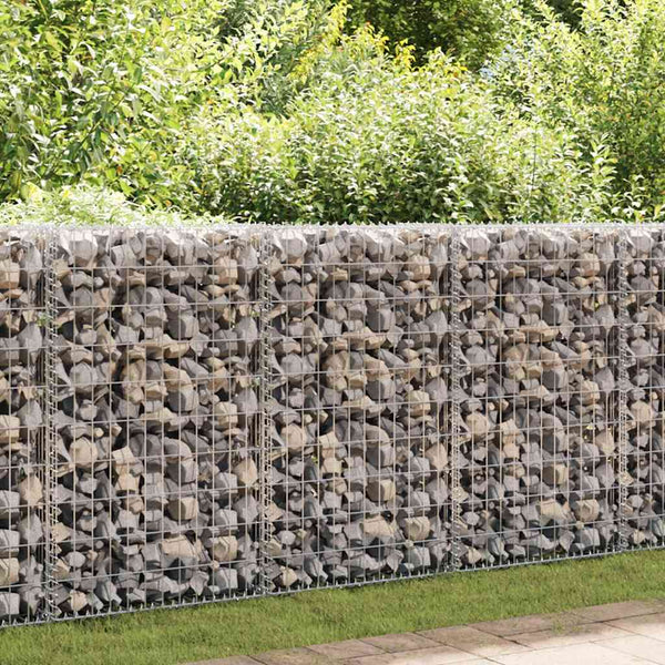 Vidaxl Gabion Wall With Covers Galvanised Steel 600X30x100 Cm Fence Panels
