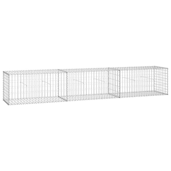 Vidaxl Gabion Wall With Covers Galvanised Steel 300X50x50 Cm Fence Panels