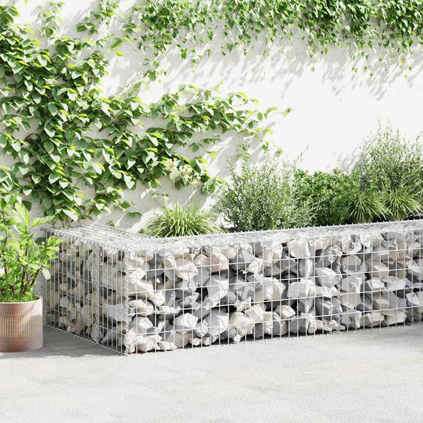 Vidaxl Gabion Wall With Covers Galvanised Steel 300X50x50 Cm Fence Panels