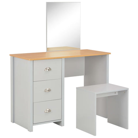 Dressing Table With Mirror And Stool Grey 104X45x131 Cm Dressing Tables