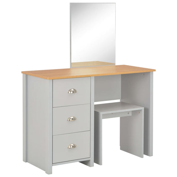 Dressing Table With Mirror And Stool Grey 104X45x131 Cm Dressing Tables