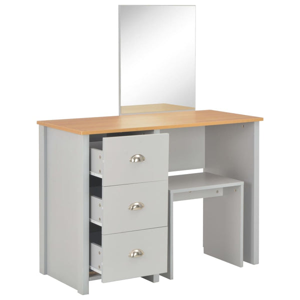 Dressing Table With Mirror And Stool Grey 104X45x131 Cm Dressing Tables