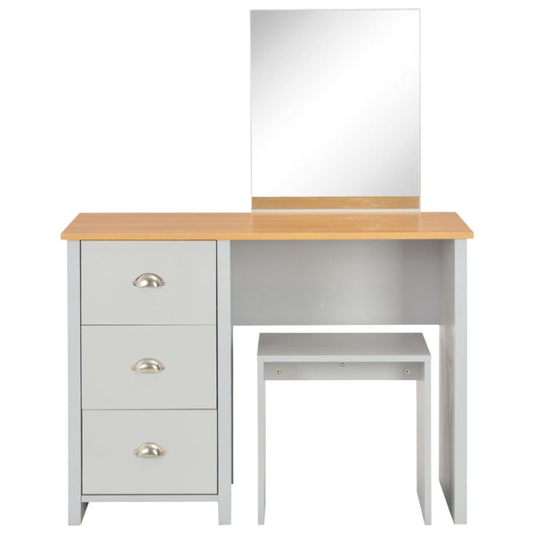 Dressing Table With Mirror And Stool Grey 104X45x131 Cm Dressing Tables