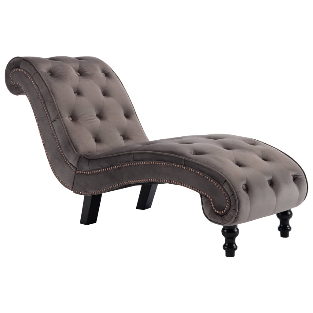 Chaise Lounge Grey Velvet Sofas Armchairs & Couches