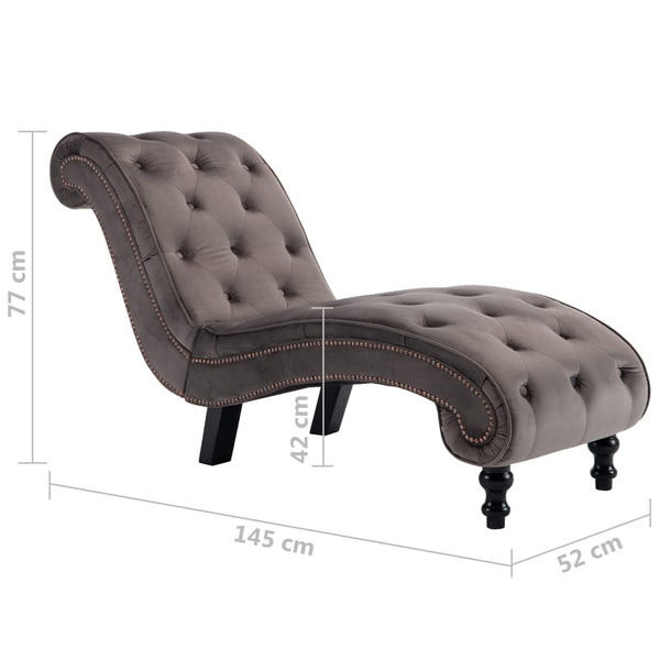 Chaise Lounge Grey Velvet Sofas Armchairs & Couches