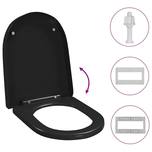 Vidaxl Soft Close Toilet Seat With Quick Release Design Black Toilet Seats