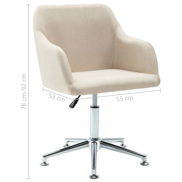 Swivel Dining Chair Cream Fabric Dining Chairs