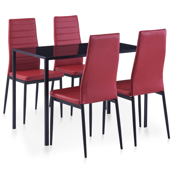 Five Piece Dining Set Wine Red Dining Sets