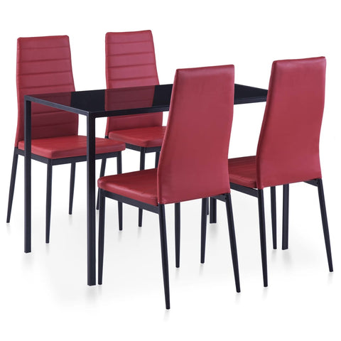Five Piece Dining Set Wine Red Dining Sets