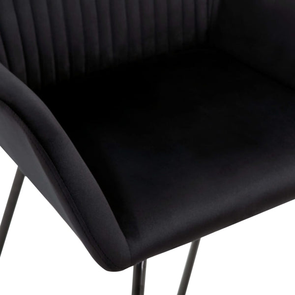Vidaxl 2Pcs Black Velvet Dining Chairs