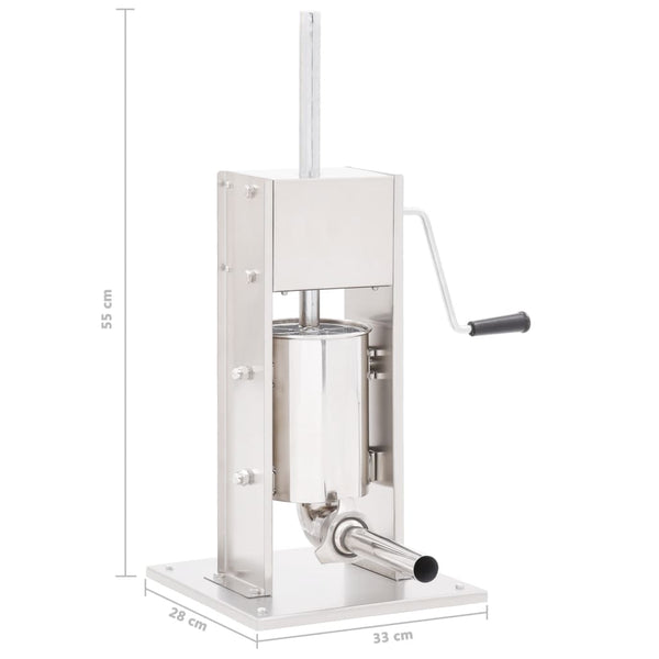 Manual Sausage Stuffer Silver 3 L Stainless Steel Sausage Stuffers