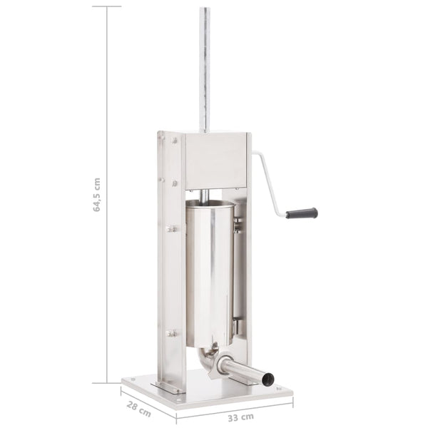 Manual Sausage Stuffer Silver 5 L Stainless Steel Sausage Stuffers