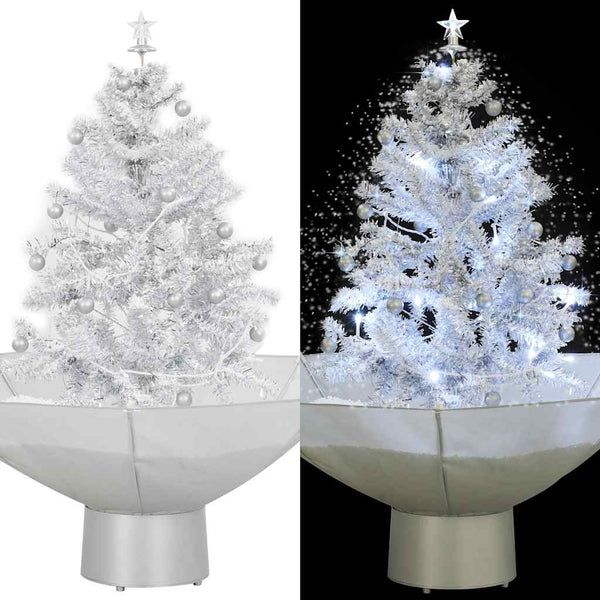 Snowing Christmas Tree With Umbrella Base White 75 Cm Seasonal Decorations