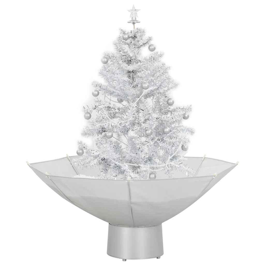 Snowing Christmas Tree With Umbrella Base White 75 Cm Seasonal Decorations