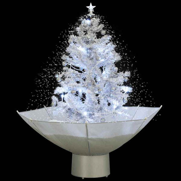 Snowing Christmas Tree With Umbrella Base White 75 Cm Seasonal Decorations