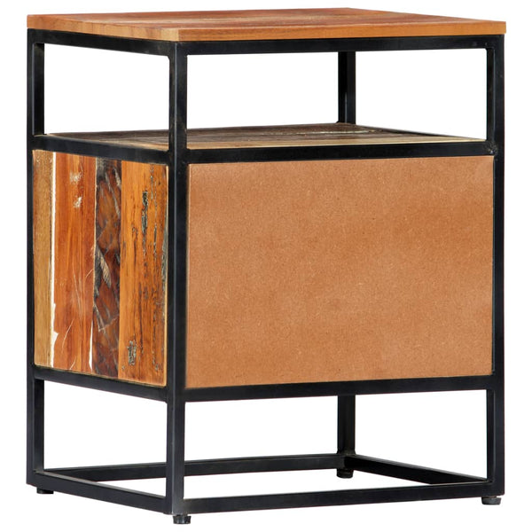 Bedside Cabinet 40X30x50 Cm Solid Reclaimed Wood And Steel Bedside Tables