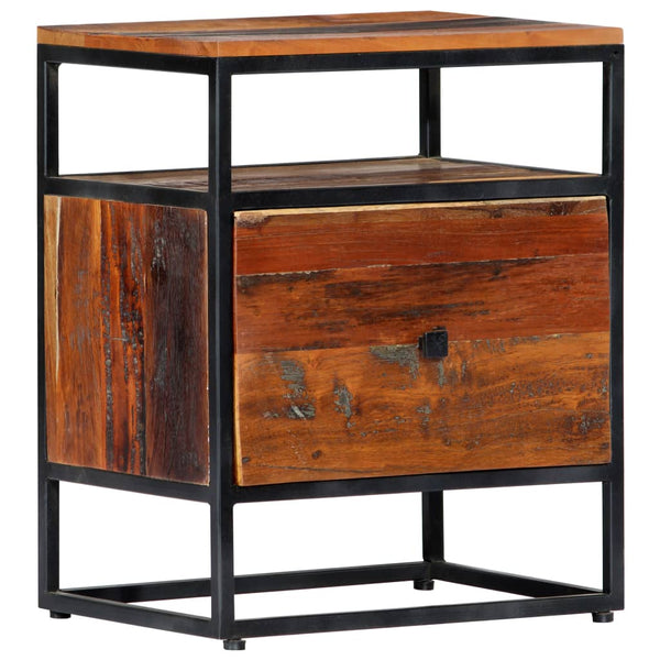 Bedside Cabinet 40X30x50 Cm Solid Reclaimed Wood And Steel Bedside Tables