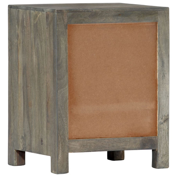 Bedside Cabinet Grey 40X30x50 Cm Solid Mango Wood Bedside Tables