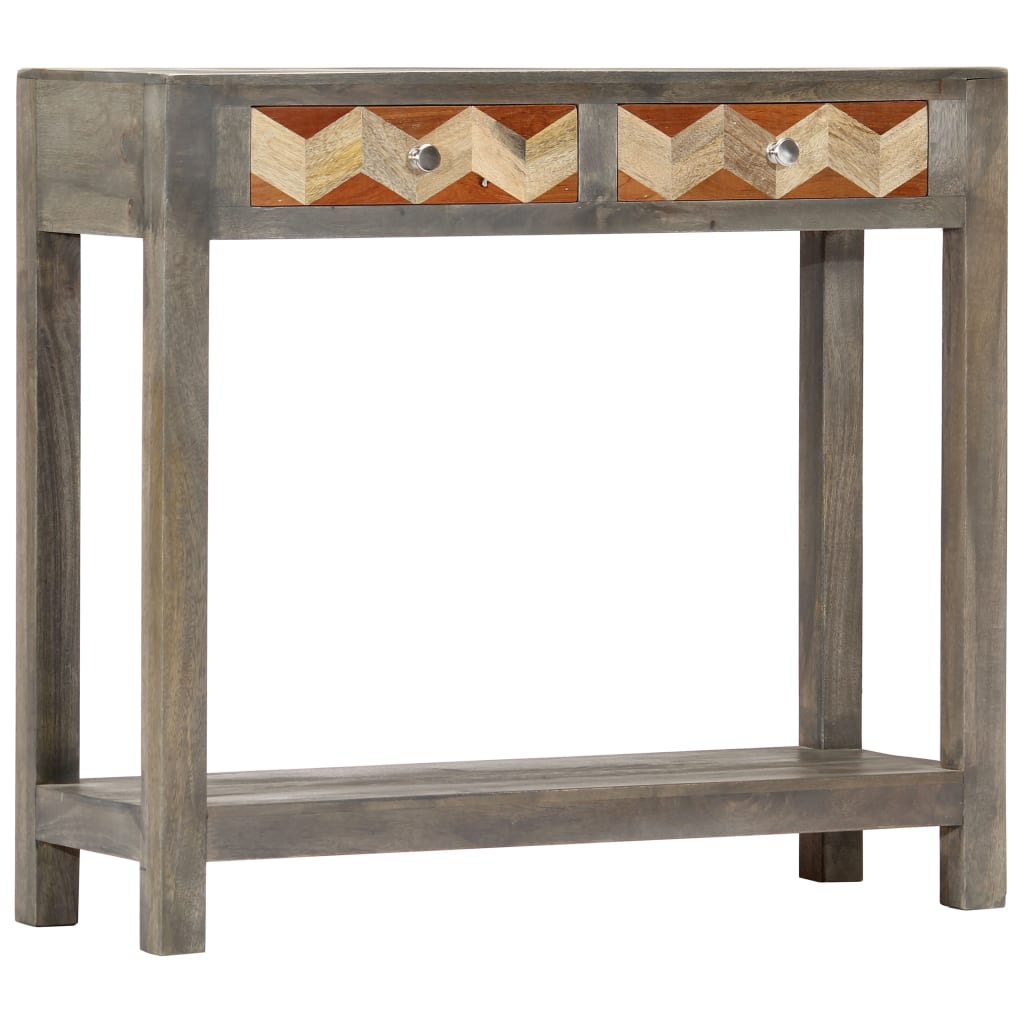 Console Table Grey 86X30x76 Cm Solid Mango Wood Tables