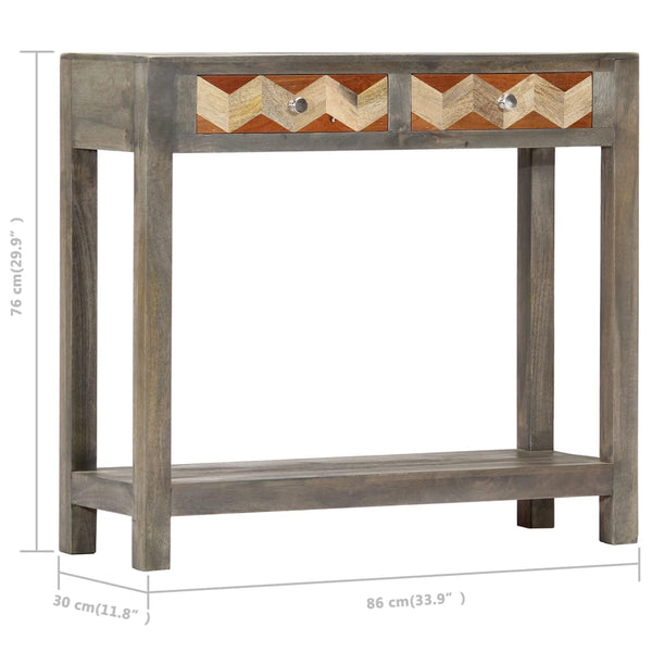 Console Table Grey 86X30x76 Cm Solid Mango Wood Tables