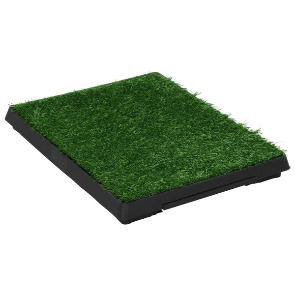 Pet Toilet With Tray & Faux Turf Green 63X50x7 Cm Wc Puppy Training Pads