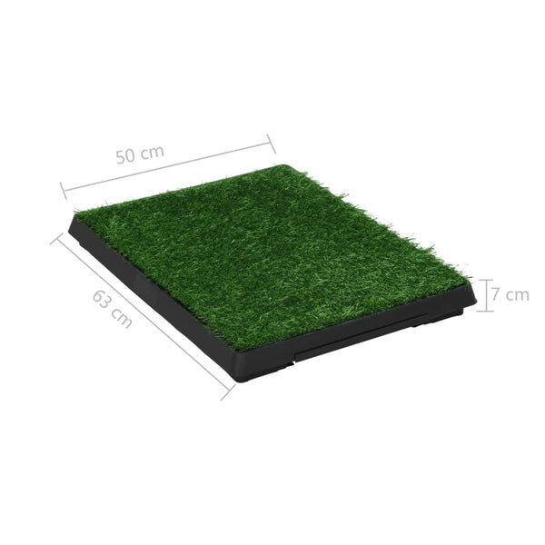 Pet Toilet With Tray & Faux Turf Green 63X50x7 Cm Wc Puppy Training Pads