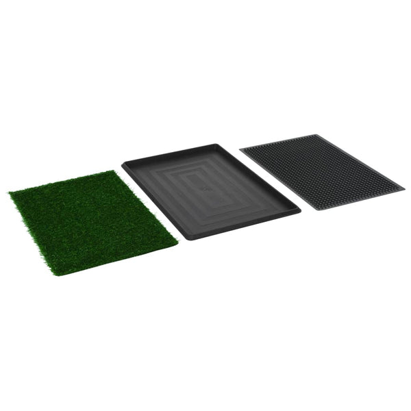 Pet Toilet With Tray & Faux Turf Green 76X51x3 Cm Wc Puppy Training Pads