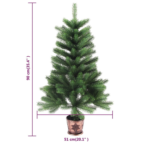 Artificial Christmas Tree Lifelike Needles 90 Cm Green Seasonal Decorations