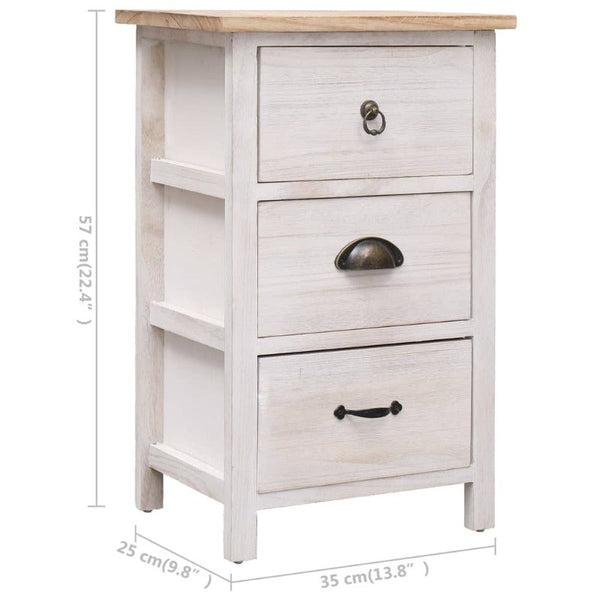 Side Cabinet 35X25x57 Cm Paulownia Wood Sideboards & Buffets