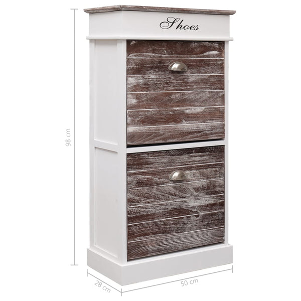 Shoe Cabinet Brown 50X28x98 Cm Paulownia Wood Shoe Cabinets