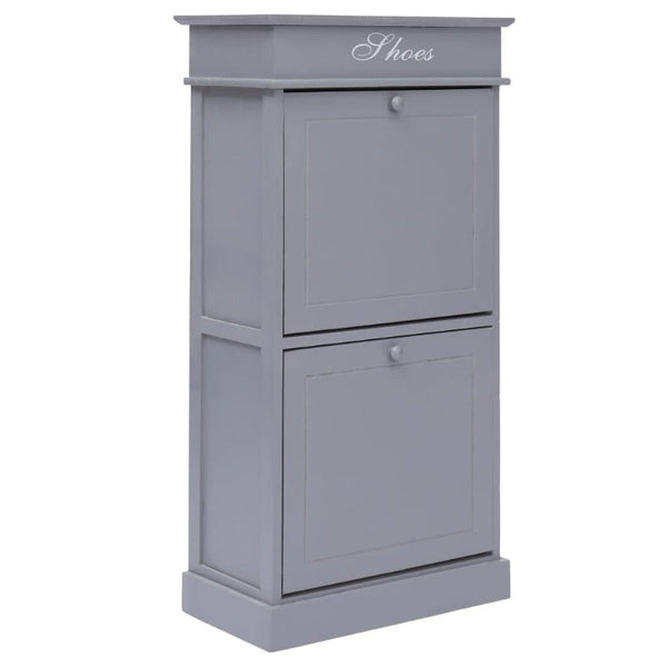 Shoe Cabinets Shoe Cabinet Grey 50X28x98 Cm Paulownia Wood