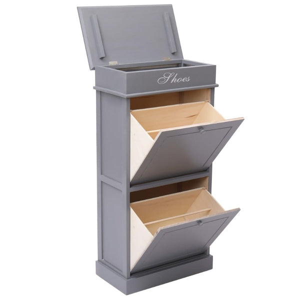 Shoe Cabinets Shoe Cabinet Grey 50X28x98 Cm Paulownia Wood