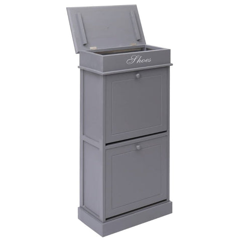 Shoe Cabinets Shoe Cabinet Grey 50X28x98 Cm Paulownia Wood