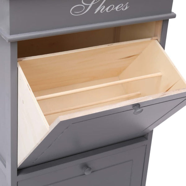 Shoe Cabinets Shoe Cabinet Grey 50X28x98 Cm Paulownia Wood
